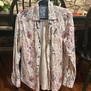 Robert Graham Multicolor Abstract Floral Shirt